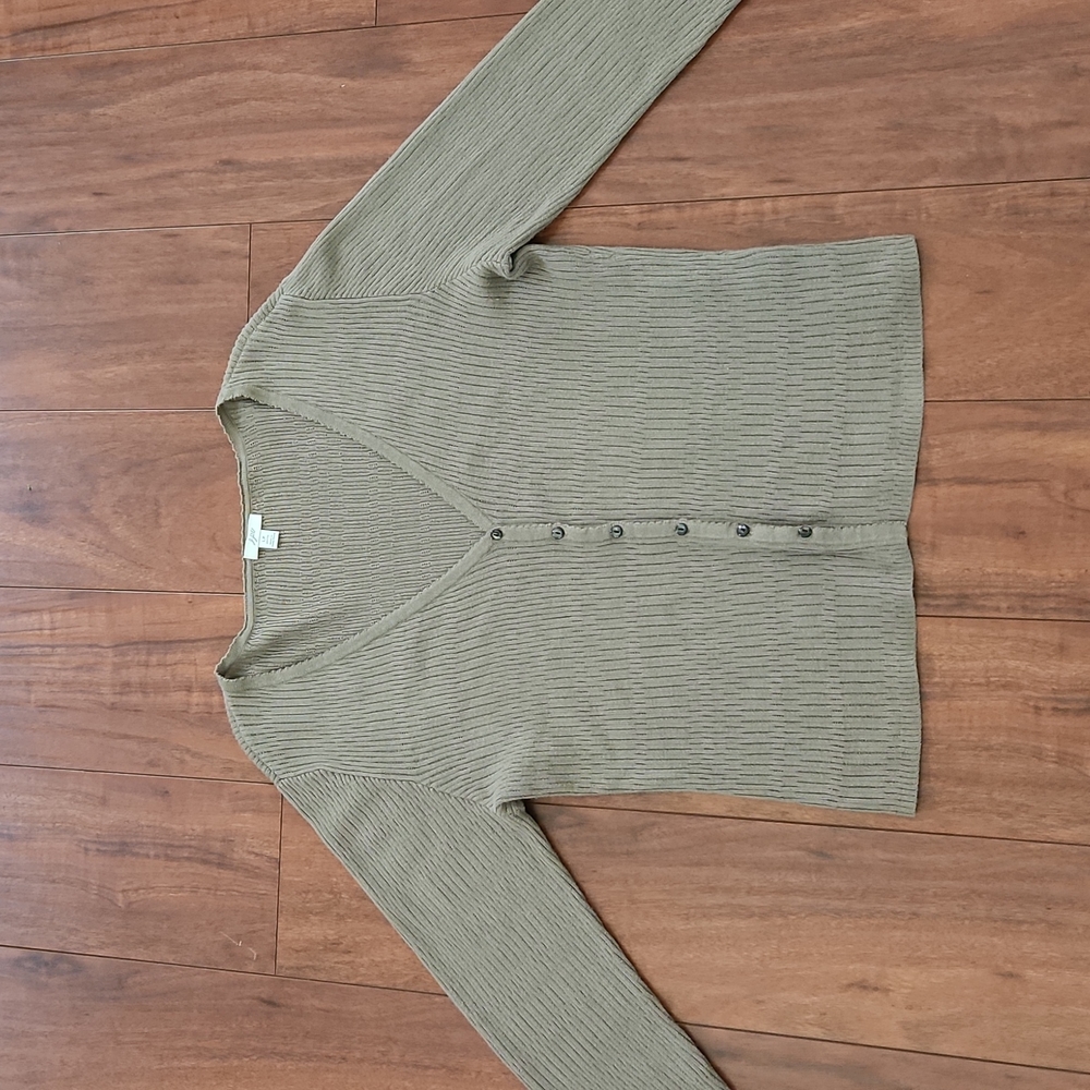 J.JILL CARDIGAN SWEATER WITH BUTTON DOWN FRONT V-CUT SZ LP - Picture 2 of 6